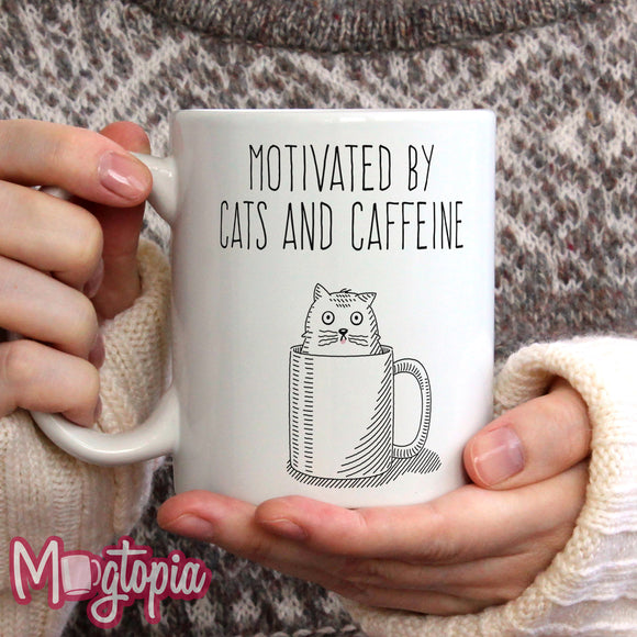Motivated By Cats And Caffeine Mug