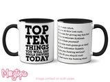 Top 10 Things U Say While Driving Mug