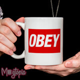Obey Mug - Thye Live Office Work Xmas Funny Consume Conform