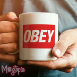 Obey Mug - Thye Live Office Work Xmas Funny Consume Conform